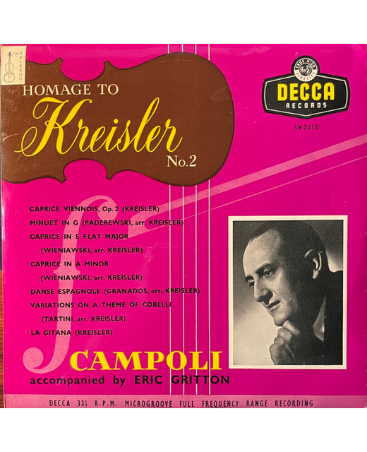 Alfredo Campoli, Eric Gritton - Homage To Kreisler No.2 (10")